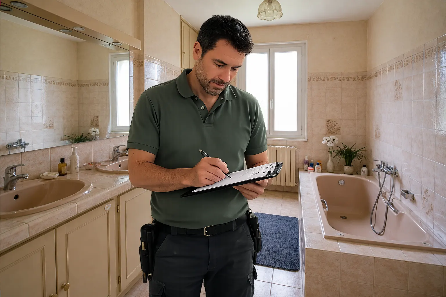 Visite technique pour un projet de rénovation de salle de bain familiale à Sanary-sur-Mer, Bandol et Toulon